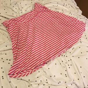 Pink and white striped skirt